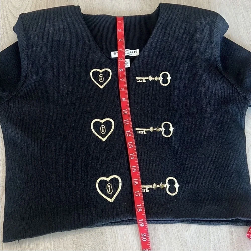 St. John Ladies Black Blazer with Heart and Key Accents - Picture 7 of 7